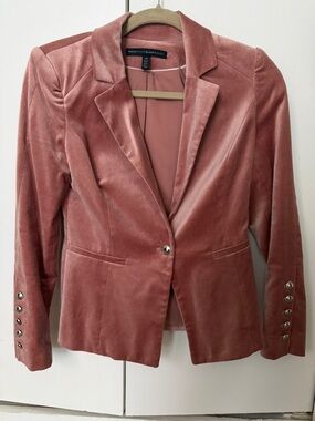 White House Black Market Velvet Blazer in Rose